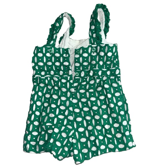 Janie & Jack Baby Eyelet Shamrock Green Romper Size 12 to 18 Months - Picture 3 of 7